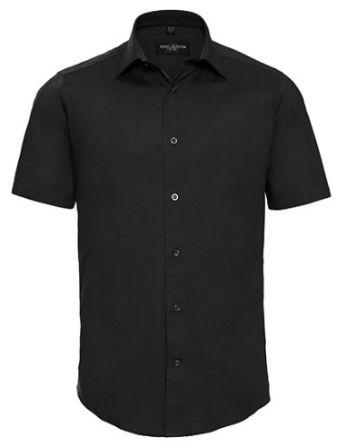 RUS-0R947M0-Men's Short Sleeve Fitted Stretch Shirt